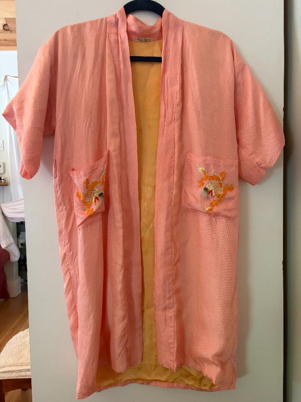 silk bathrobe